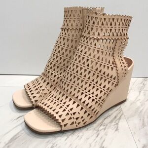 Jeffrey Campbell Cage Peep Toe Wedges 7.5